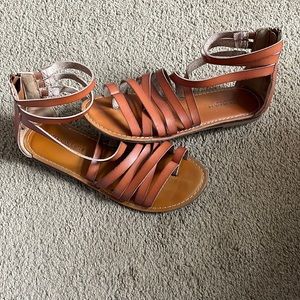american eagle brown leather sandals